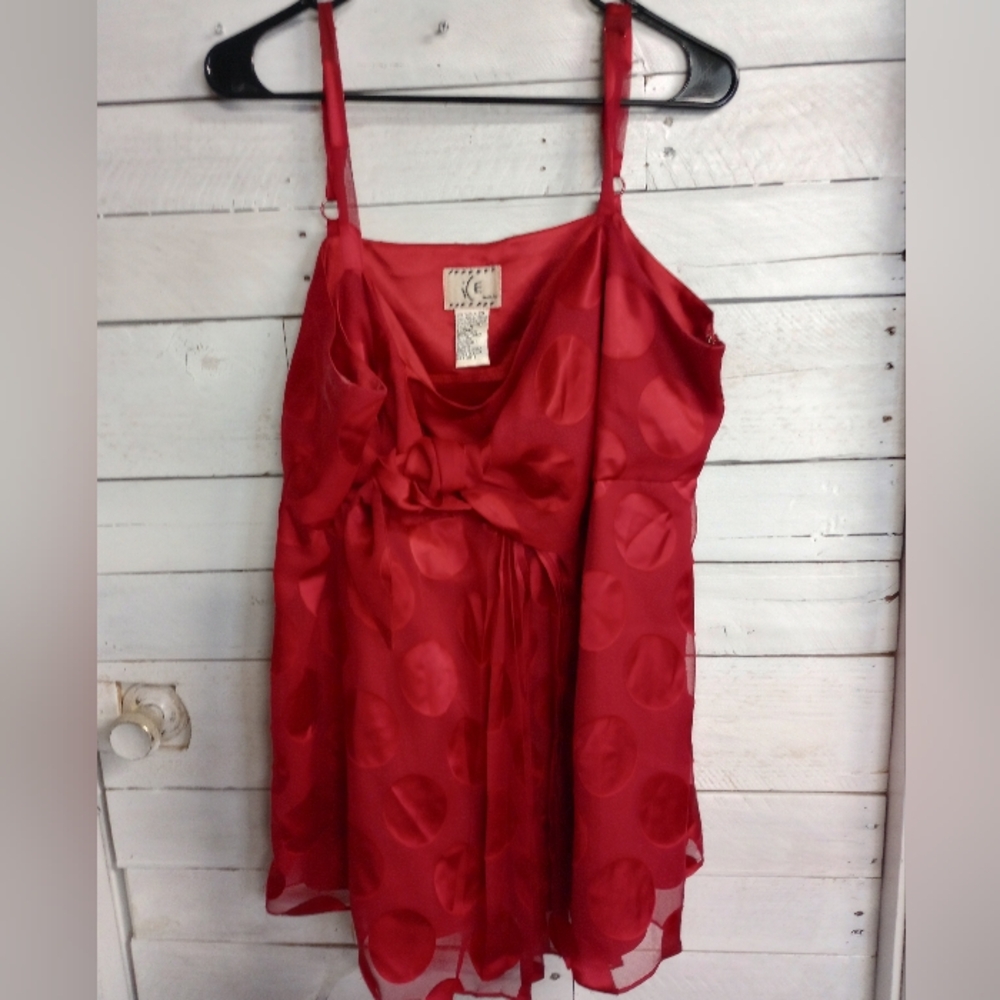 Ice Woman Plus Size 20 Burgundy Red Chiffon Lingerie Empire Waist Polka Dot
